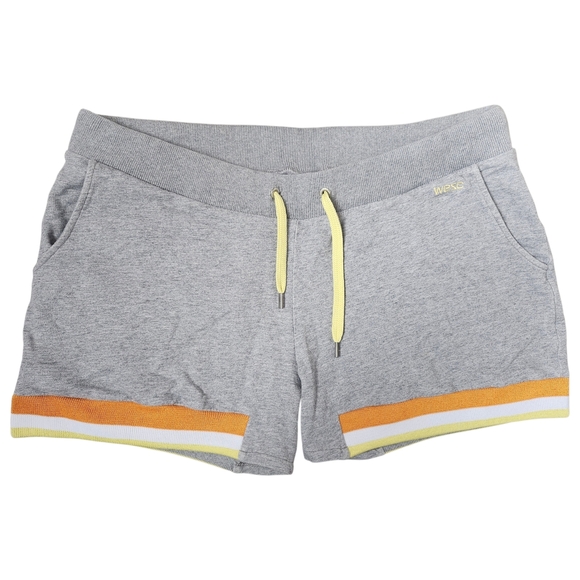 Wesc Pants - Wesc Gray Athletic Shorts with Yellow and Orange Accents